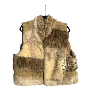 Anthropologie Faux Fur Vest Womens Large